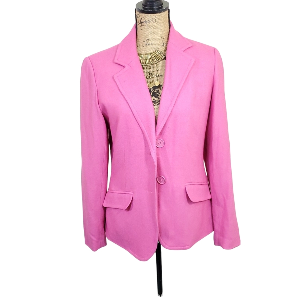 NEW YORK & COMPANY PINK WOOL BLEND BLAZER. SIZE 10